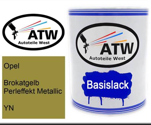 Opel, Brokatgelb Perleffekt Metallic, YN: 1L Lackdose, von ATW Autoteile West.